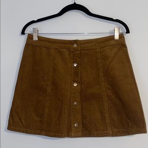 Forever 21 Brown Corduroy Button Up Skirt (M)